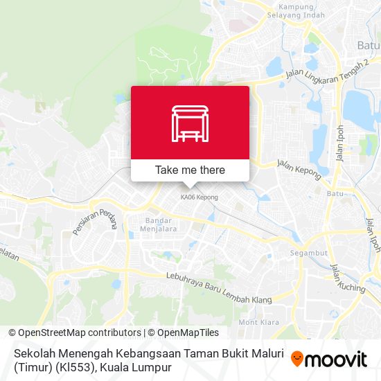 Peta Sekolah Menengah Kebangsaan Taman Bukit Maluri (Timur) (Kl553)