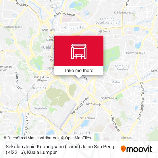 Peta Sekolah Jenis Kebangsaan (Tamil) Jalan San Peng (Kl2216)