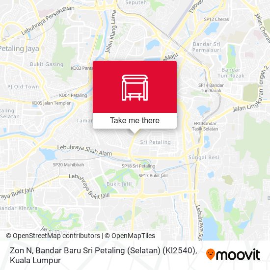 Peta Zon N, Bandar Baru Sri Petaling (Selatan) (Kl2540)