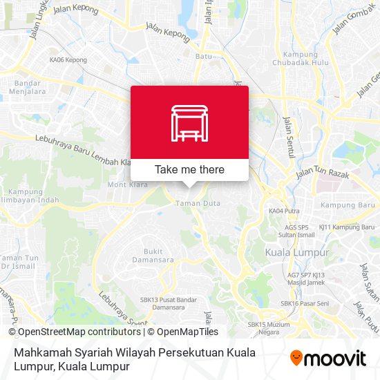 Peta Mahkamah Syariah Wilayah Persekutuan Kuala Lumpur