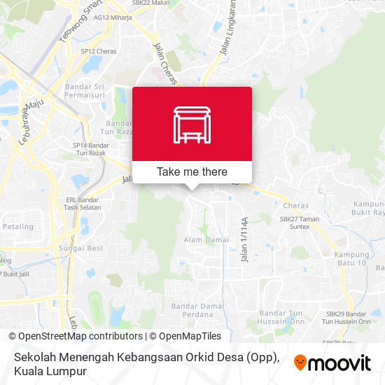 Peta Sekolah Menengah Kebangsaan Orkid Desa (Opp)