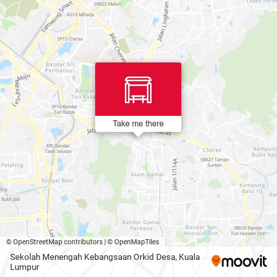 Peta Sekolah Menengah Kebangsaan Orkid Desa