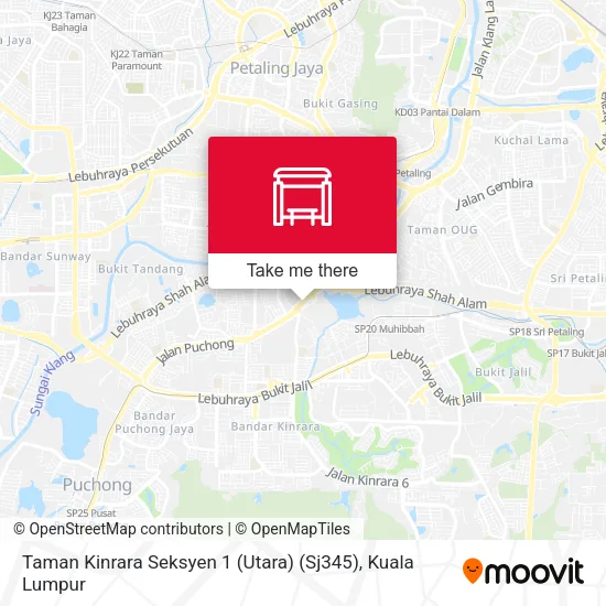 Taman Kinrara Seksyen 1 (Utara) (Sj345) map