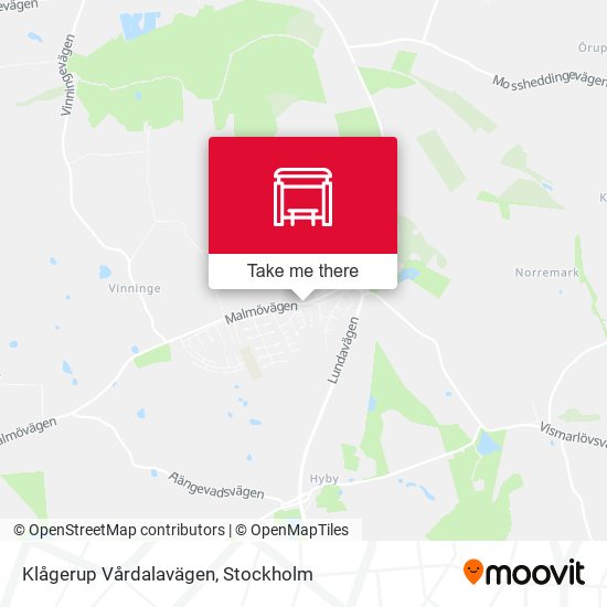 Klågerup Vårdalavägen map