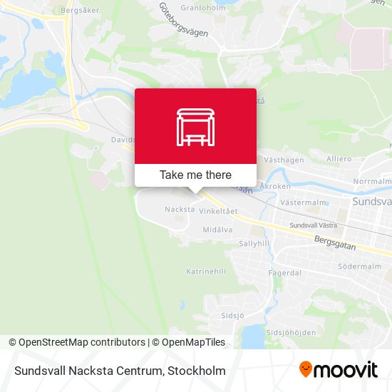 Sundsvall Nacksta Centrum map