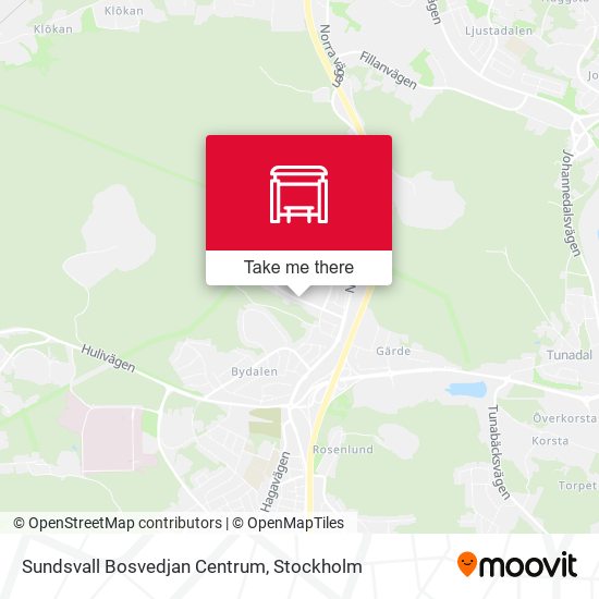 Sundsvall Bosvedjan Centrum map