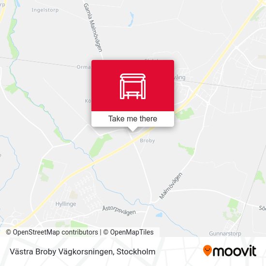 Västra Broby Vägkorsningen map