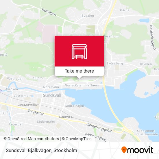 Sundsvall Bjälkvägen map
