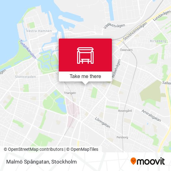 Malmö Spångatan map