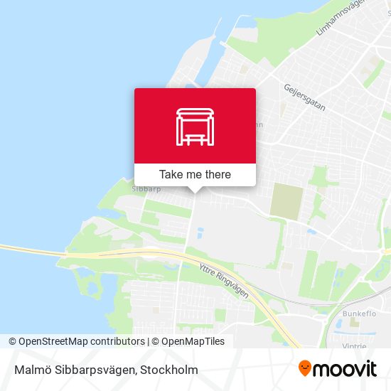 Malmö Sibbarpsvägen map