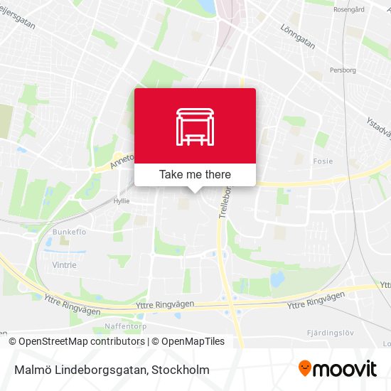Malmö Lindeborgsgatan map