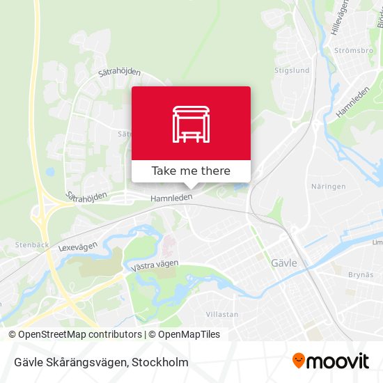 Gävle Skårängsvägen map