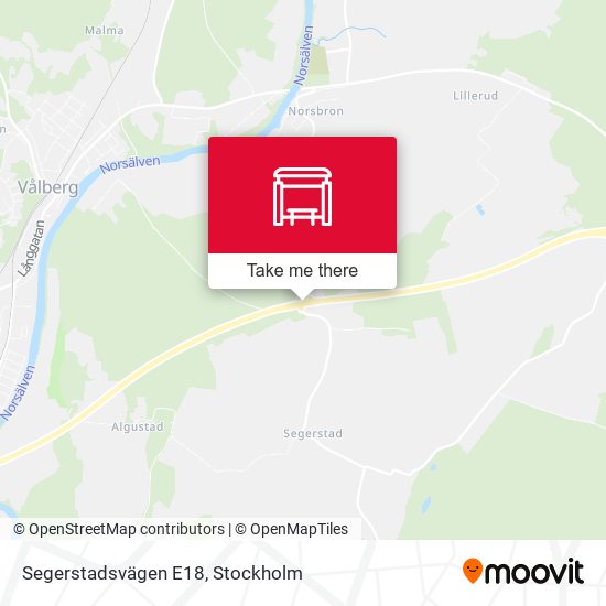Segerstadsvägen E18 map