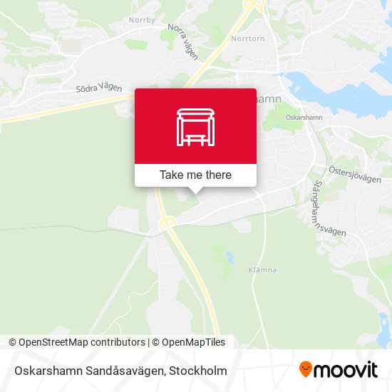 Oskarshamn Sandåsavägen map