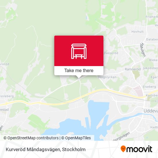 Kurveröd Måndagsvägen map
