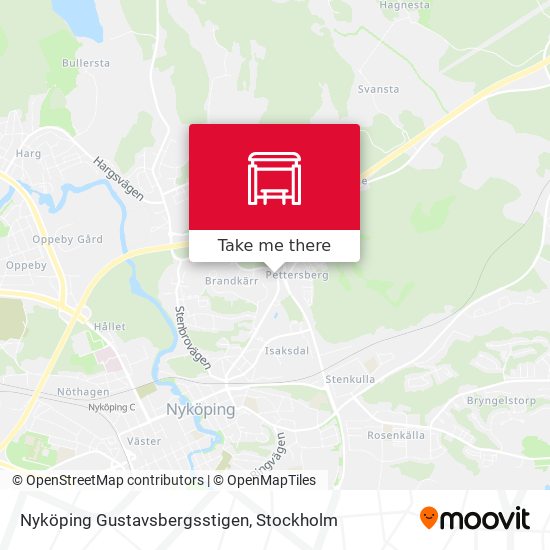 Nyköping Gustavsbergsstigen map