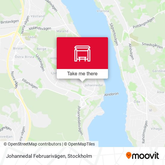 Johannedal Februarivägen map