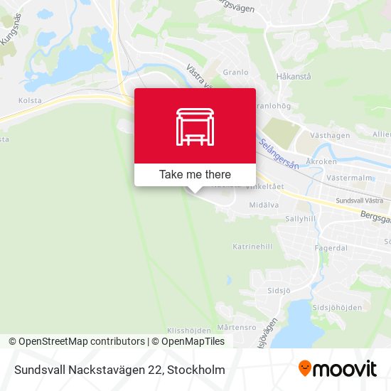 Sundsvall Nackstavägen 22 map