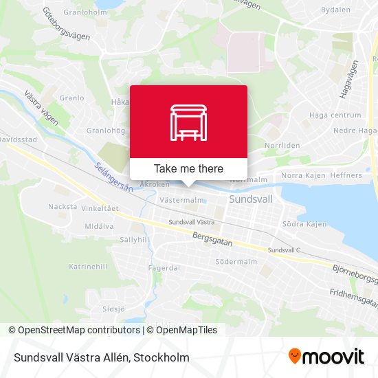 Sundsvall Västra Allén map