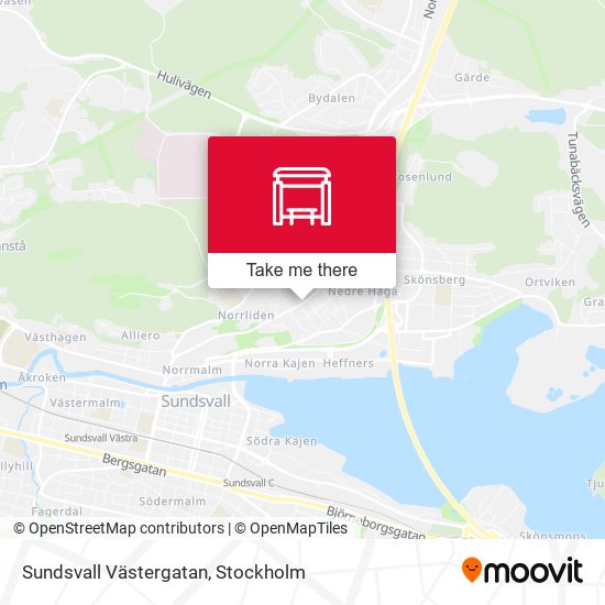 Sundsvall Västergatan map