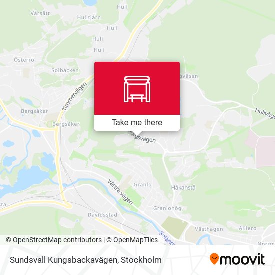 Sundsvall Kungsbackavägen map
