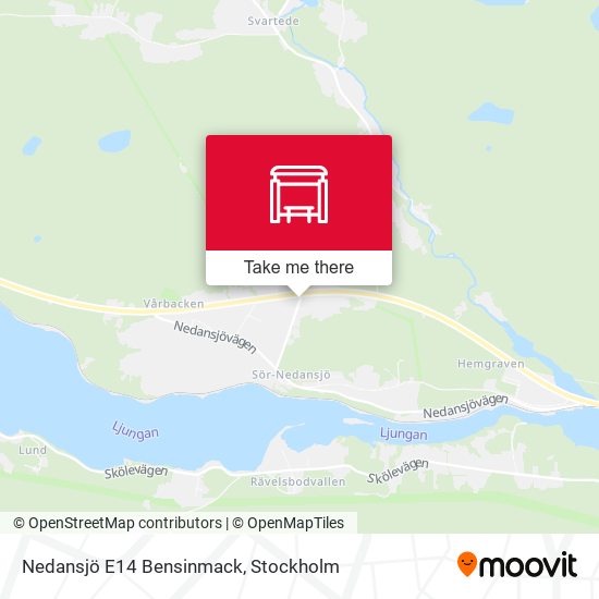Nedansjö E14 Bensinmack map