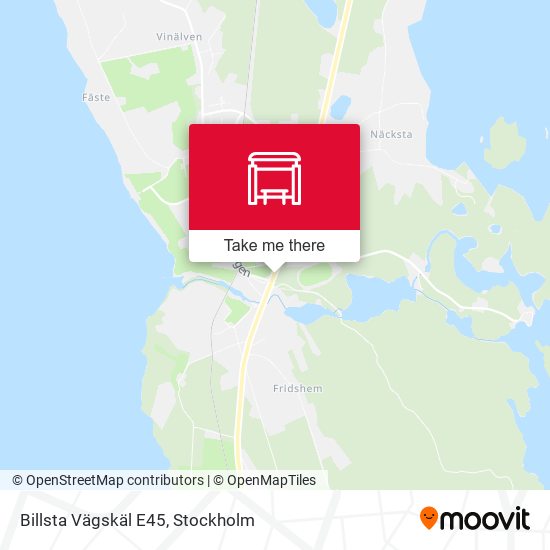 Billsta Vägskäl E45 map