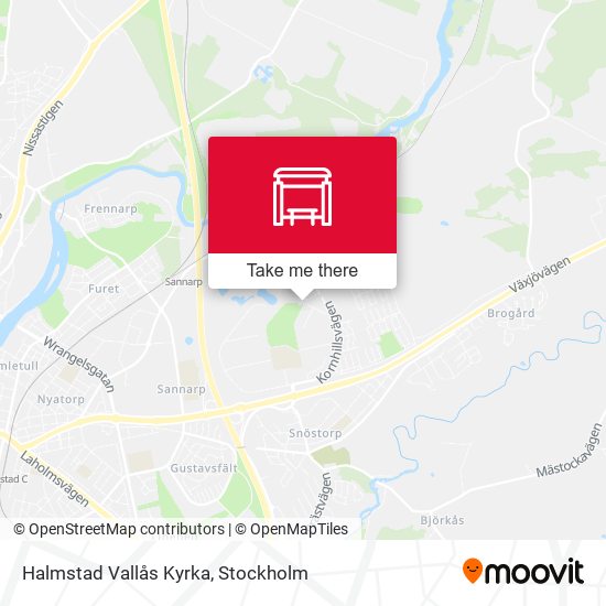 Halmstad Vallås Kyrka map