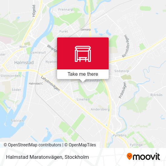 Halmstad Maratonvägen map