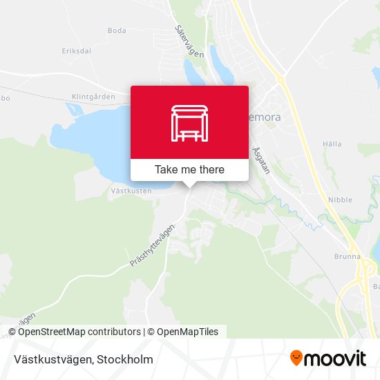 Västkustvägen map