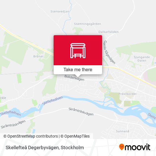 Skellefteå Degerbyvägen map