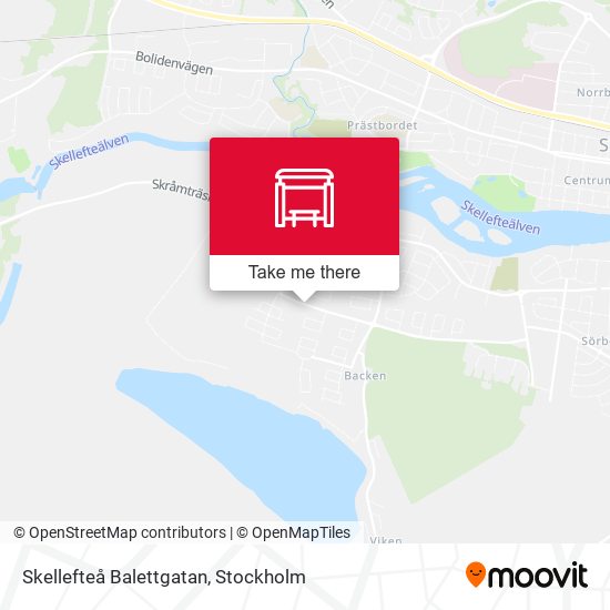 Skellefteå Balettgatan map