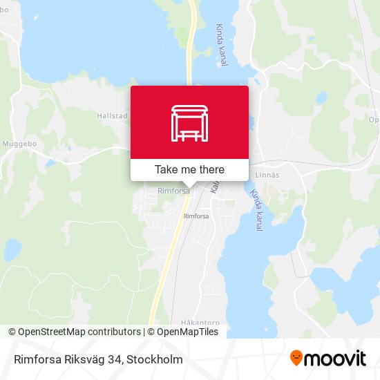 Rimforsa Riksväg 34 map