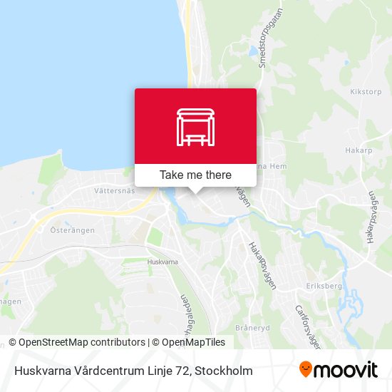 Huskvarna Vårdcentrum Linje 72 map