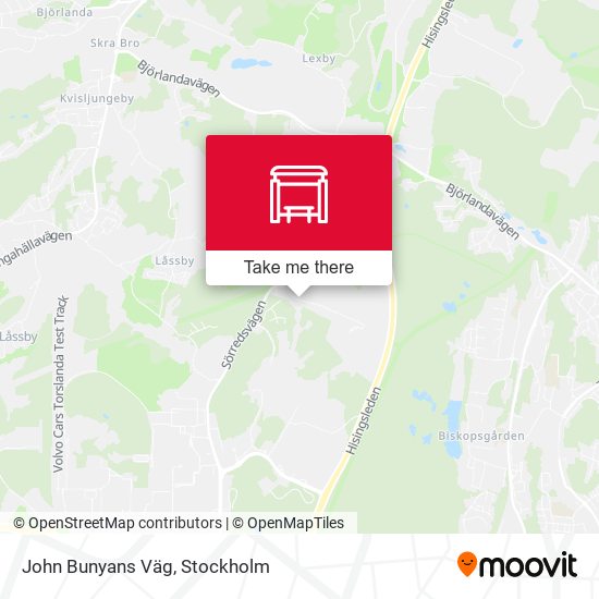 John Bunyans Väg map