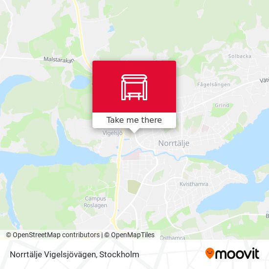 Norrtälje Vigelsjövägen map