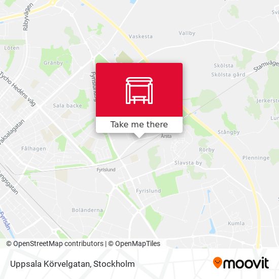 Uppsala Körvelgatan map