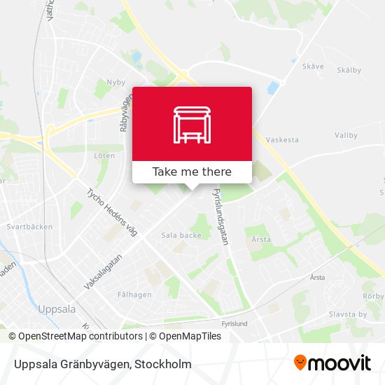 Uppsala Gränbyvägen map
