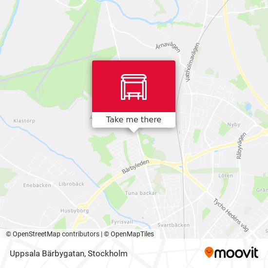 Uppsala Bärbygatan map