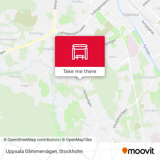 Uppsala Glimmervägen map