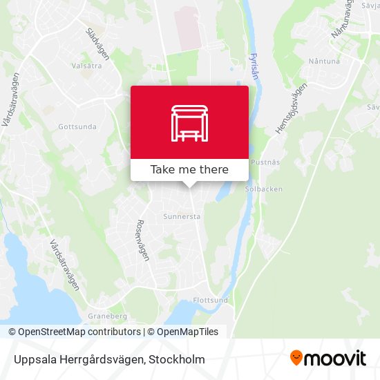 Uppsala Herrgårdsvägen map