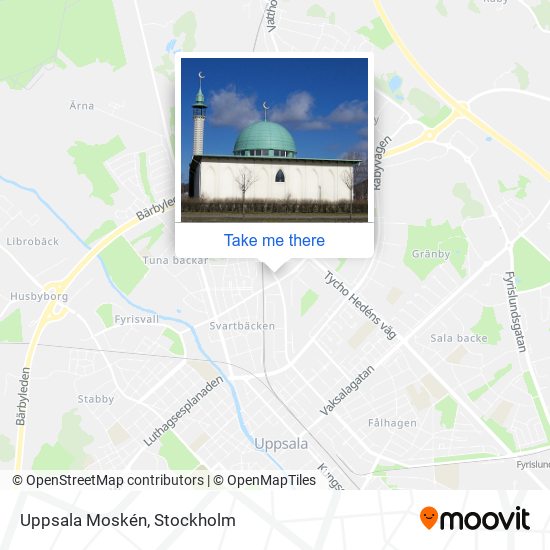 Uppsala Moskén map