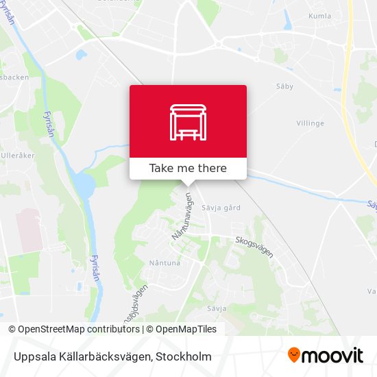 Uppsala Källarbäcksvägen map