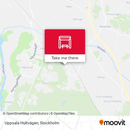 Uppsala Hultvägen map