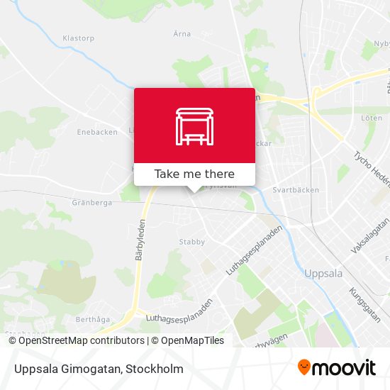 Uppsala Gimogatan map