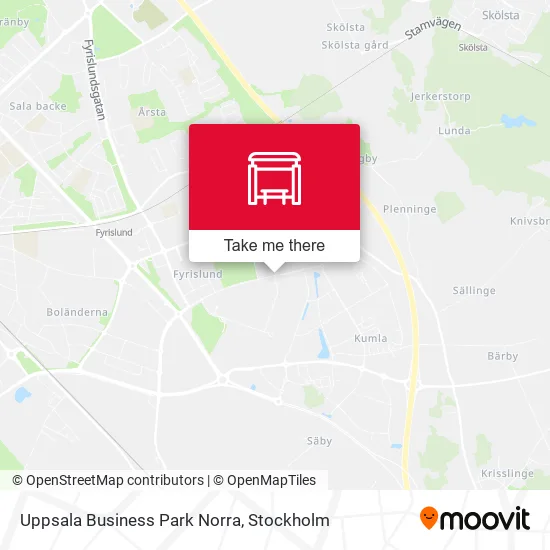 Uppsala Business Park Norra map