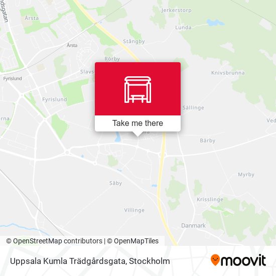 Uppsala Kumla Trädgårdsgata map