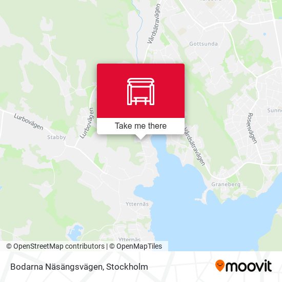 Bodarna Näsängsvägen map