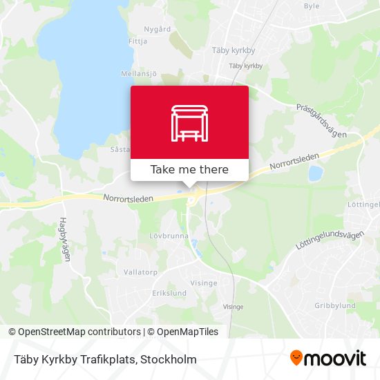 Täby Kyrkby Trafikplats map