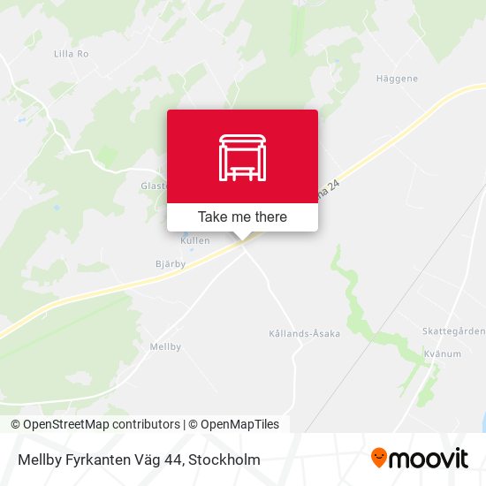 Mellby Fyrkanten Väg 44 map